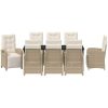 9-delat trädgårdsmöbelset med kuddar beige poly rattan vidaXL 8 - Sits – miniatyr 6