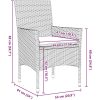 9-delat trädgårdsmöbelset med kuddar i grå polyrotting vidaXL 8 - Sits – miniatyr 8