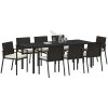 9-delat trädgårdsmöbelset svart poly rattan vidaXL 200 x 80 x 73 cm – miniatyr 3