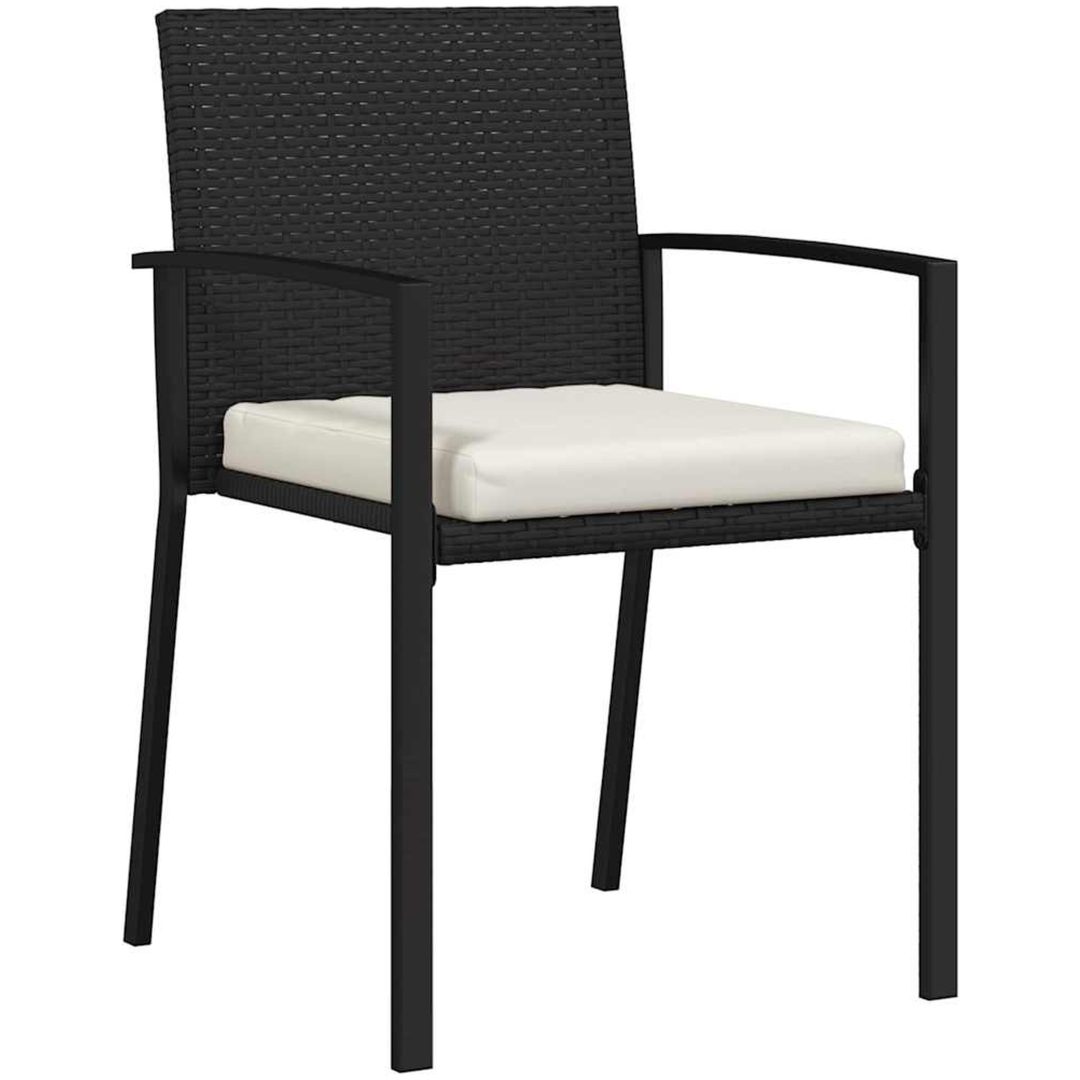 9-delat trädgårdsmöbelset svart poly rattan vidaXL 200 x 80 x 73 cm – bild 6