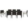 9-delat trädgårdsmöbelset svart poly rattan vidaXL 200 x 80 x 73 cm – miniatyr 7