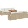 9-delat trädgårdsmöblemang med kuddar Beige Polyrotting Akacia vidaXL 100 x 55 x 73 cm – miniatyr 2