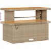 9-delat trädgårdsofa-set med kuddar beige poly rotting akacia vidaXL Medium – miniatyr 7