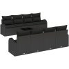 9-delat Trädgårdsofa set med kuddar svart poly rotting vidaXL 55 x 55 x 37 cm – miniatyr 2