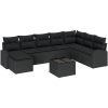 9-delat trädgårdsoff-set med kuddar beige poly rattan vidaXL 55 x 55 x 37 cm – miniatyr 2