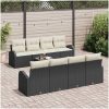 9-delat trädgårdsoff-set med kuddar svart poly rattan vidaXL 55 x 55 x 37 cm – miniatyr 3