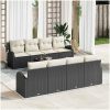 9-delat trädgårdsoff-set med kuddar svart poly rattan vidaXL 55 x 55 x 37 cm – miniatyr 1
