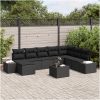 9-delat trädgårdsoffan med kuddar beige poly rattan vidaXL 319 x 209 x 85 cm – miniatyr 1