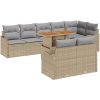 9-delat trädgårdsoffaset med kuddar Beige Poly-Rotting vidaXL Stor – miniatyr 2