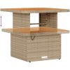 9-delat Trädgårdsoffaset med Kuddar Beige Poly Rottning Akacia vidaXL Medium – miniatyr 8