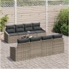 9-delat trädgårdsoffaset med kuddar grå poly rattan vidaXL 55 x 55 x 37 cm – miniatyr 3