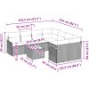 9-delat trädgårdsoffaset med kuddar ljusgrå poly rattan vidaXL Stor – miniatyr 9