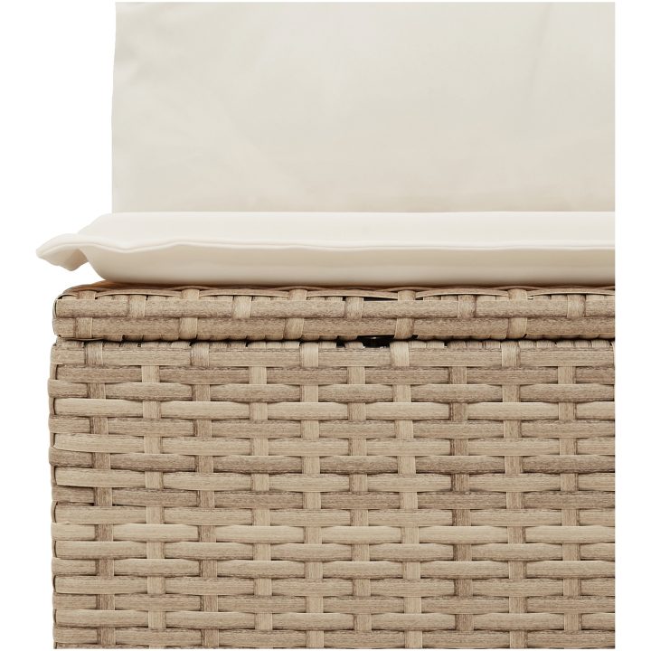 9-delat trädgårdsoffavsett med kuddar beige poly rotting vidaXL Stor – bild 9