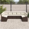 9-delat trädgårdsoffset med kuddar Brun Poly Rattan vidaXL 289 x 178.5 x 85 cm – miniatyr 3