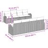9-delat trädgårdsoffset med kuddar grå poly rattan akacia vidaXL 55 x 55 x 37 cm – miniatyr 11