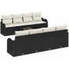 9-delat Trädgårdsoffset med Kuddar Svart Poly Rattan vidaXL Standard – miniatyr 2