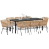 9-delat trädgårdsserveringsset med kuddar, brun poly rattan. vidaXL 8 - Sits – miniatyr 3