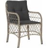 9-delat trädgårdsset med kuddar, ljusgrå poly rattan vidaXL 200 x 80 x 73 cm – miniatyr 6
