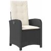 9-delat trädgårdsset med kuddar svart poly rattan vidaXL 200 x 80 x 73 cm – miniatyr 5