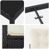 9-delat trädgårdsset med kuddar svart poly rattan vidaXL 200 x 80 x 73 cm – miniatyr 7