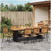 9-delat Trädgårdsset Svart Poly Rattan Akacia vidaXL Large – miniatyr 4