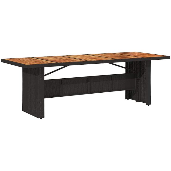 9-delat Trädgårdsset Svart Poly Rattan Akacia vidaXL Large – bild 5