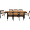 9-delat Trädgårdsset Svart Poly Rattan Akacia vidaXL Large – miniatyr 7