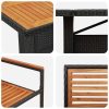9-delat Trädgårdsset Svart Poly Rattan Akacia vidaXL Large – miniatyr 9