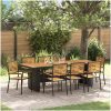 9-delat Trädgårdsset Svart Poly Rattan Akacia vidaXL Large – miniatyr 1