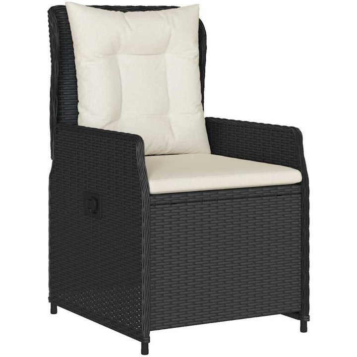 9-delat trädgårdsset svart poly rattan vidaXL 8 - Sits – bild 6