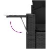 9-delat Trädgårdssofa Set med Kuddar Svart Poly Rattan Akacia vidaXL Stor – miniatyr 10