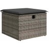 9-delat trädgårdssoffa-set med kuddar Grå Poly Rattan vidaXL 55 x 62 x 69 cm – miniatyr 7