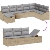 9-delat trädgårdssoffset med dynor Beige Poly Rattan vidaXL 55 x 62 x 69 cm – miniatyr 9