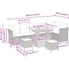 9-delat trädgårdssoffset med kuddar svart poly rattan akacia vidaXL Medium – miniatyr 9