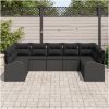 9-delat trädgårdssoffset med kuddar Svart Poly Rattan vidaXL 289 x 179 x 85 cm – miniatyr 3