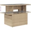 9-dels trädgårdsofa-set med kuddar Beige Polyrotting vidaXL Stor – miniatyr 11