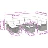 9-dels Trädgårdsoffagrupp med kuddar Beige Poly Rottning vidaXL 297.5 x 187.5 x 85 cm – miniatyr 11