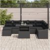 9-delsoffor med kuddar i svart poly rattan vidaXL 100 x 55 x 73 cm – miniatyr 3