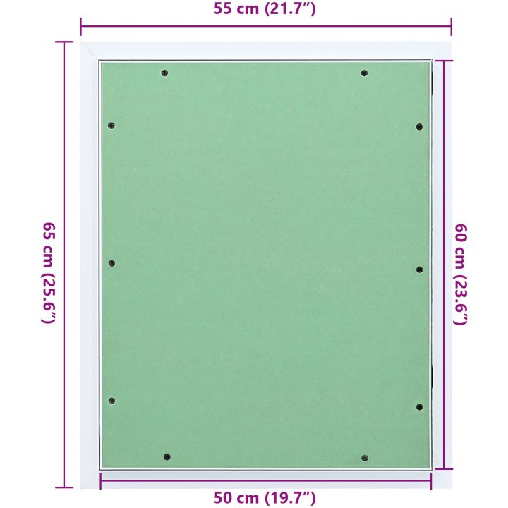 Accesspanel med aluminiumram och gips 500x600 mm vidaXL 650 x 550 x 12.5 mm – bild 10