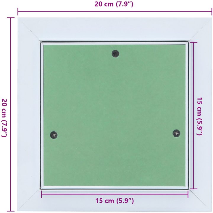 Accesspanel med aluminiumsram och gips 150x150 mm vidaXL 200 x 200 x 12.5 mm – bild 10