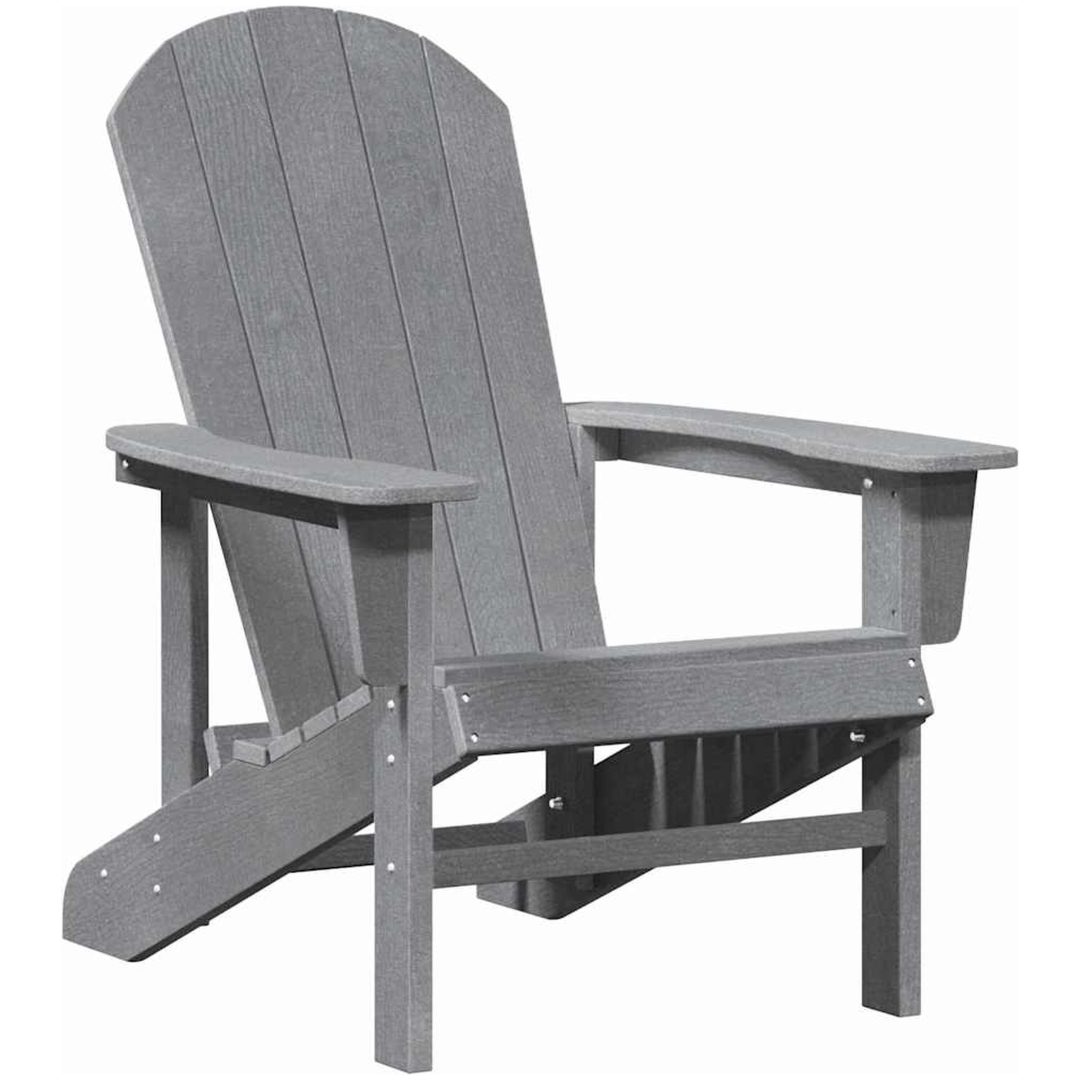 Adirondack stol Ljusgrå 74x82x91 cm HDPE vidaXL 74 x 82 x 92 cm – bild 2