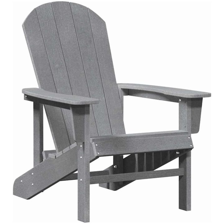 Adirondack stol Ljusgrå 74x82x91 cm HDPE vidaXL 74 x 82 x 92 cm – bild 2