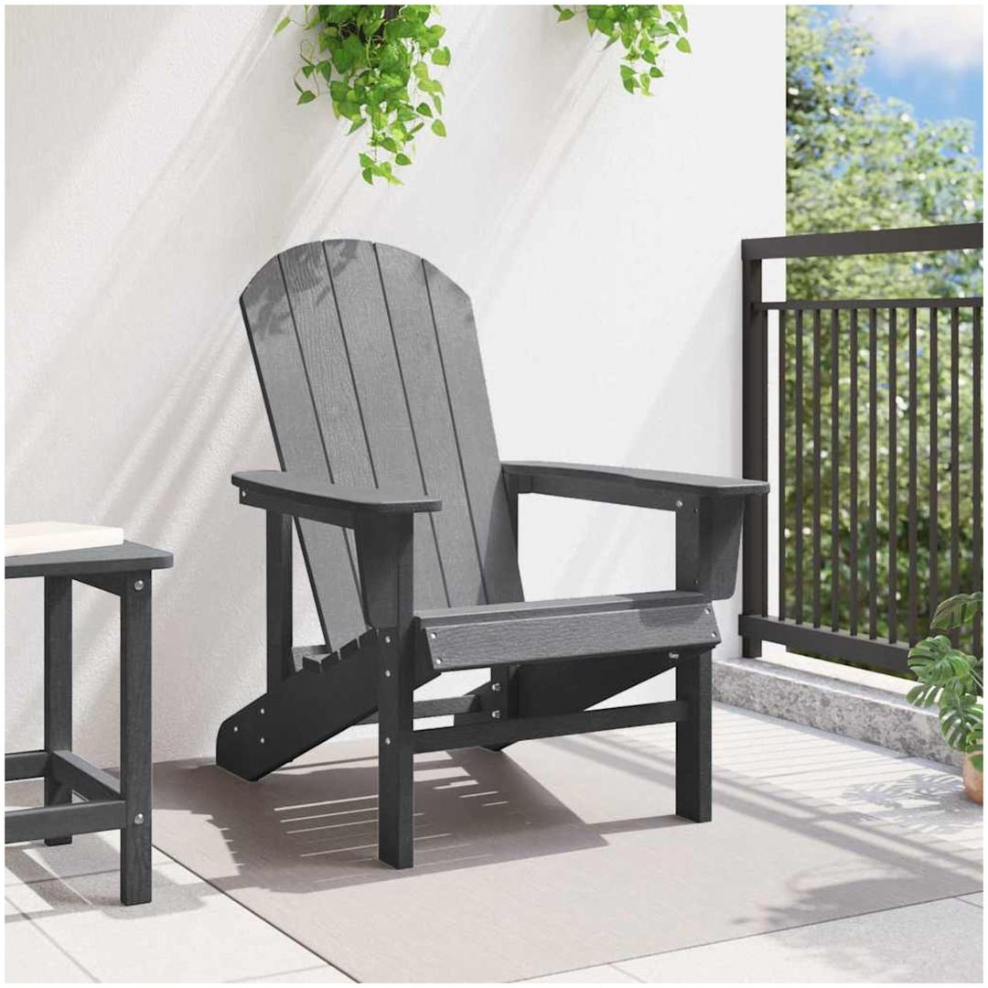 Adirondack stol Ljusgrå 74x82x91 cm HDPE vidaXL 74 x 82 x 92 cm – bild 3
