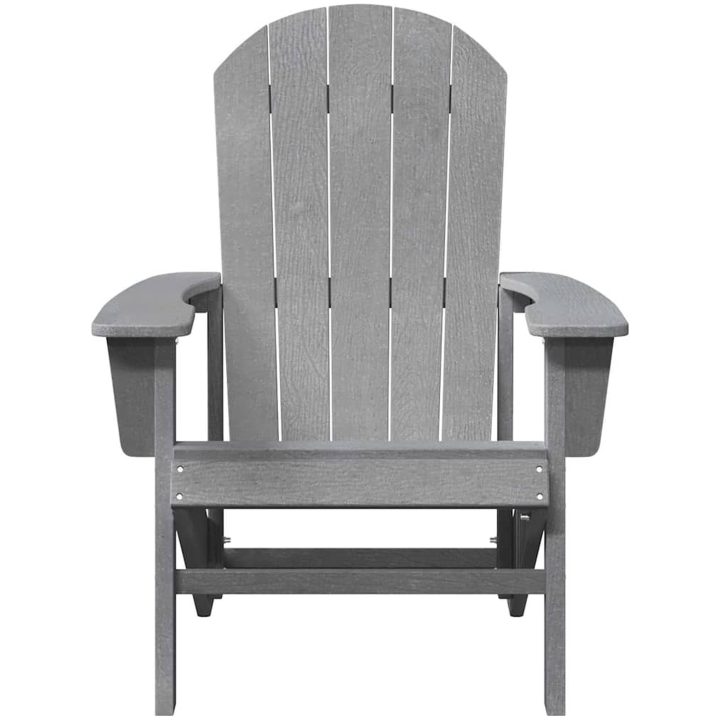 Adirondack stol Ljusgrå 74x82x91 cm HDPE vidaXL 74 x 82 x 92 cm – bild 4