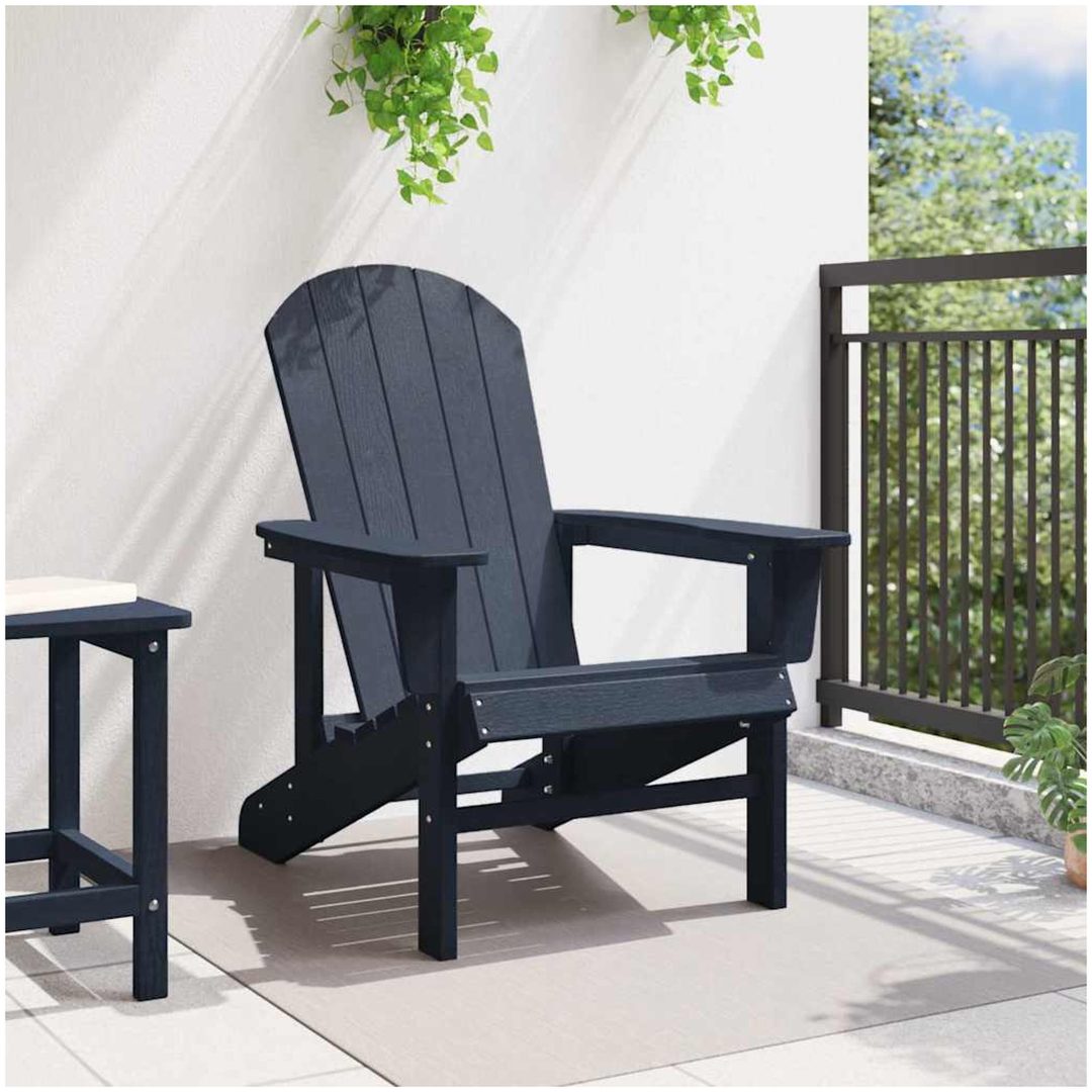 Adirondack-stol Marinblå 74x82x91 cm HDPE vidaXL 74 x 82 x 92 cm – bild 3