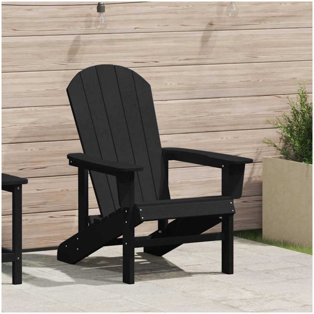 Adirondack Stol Svart 74x82x91 cm HDPE vidaXL 74 x 82 x 92 cm