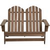 Adirondackstol 2-sits massivt granträ brun vidaXL – miniatyr 2