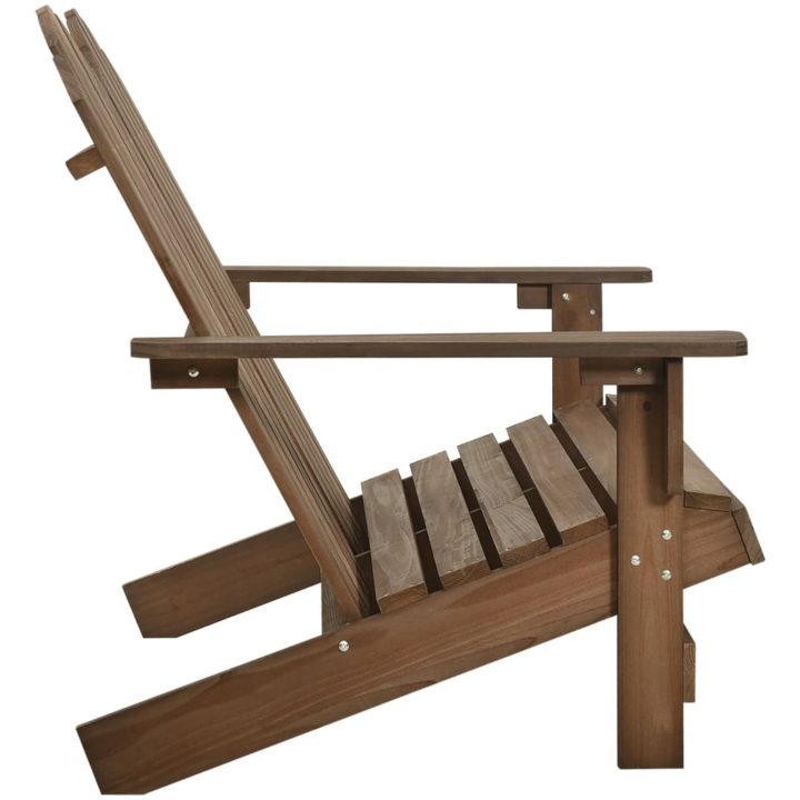Adirondackstol 2-sits massivt granträ brun vidaXL – bild 3