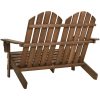 Adirondackstol 2-sits massivt granträ brun vidaXL – miniatyr 4