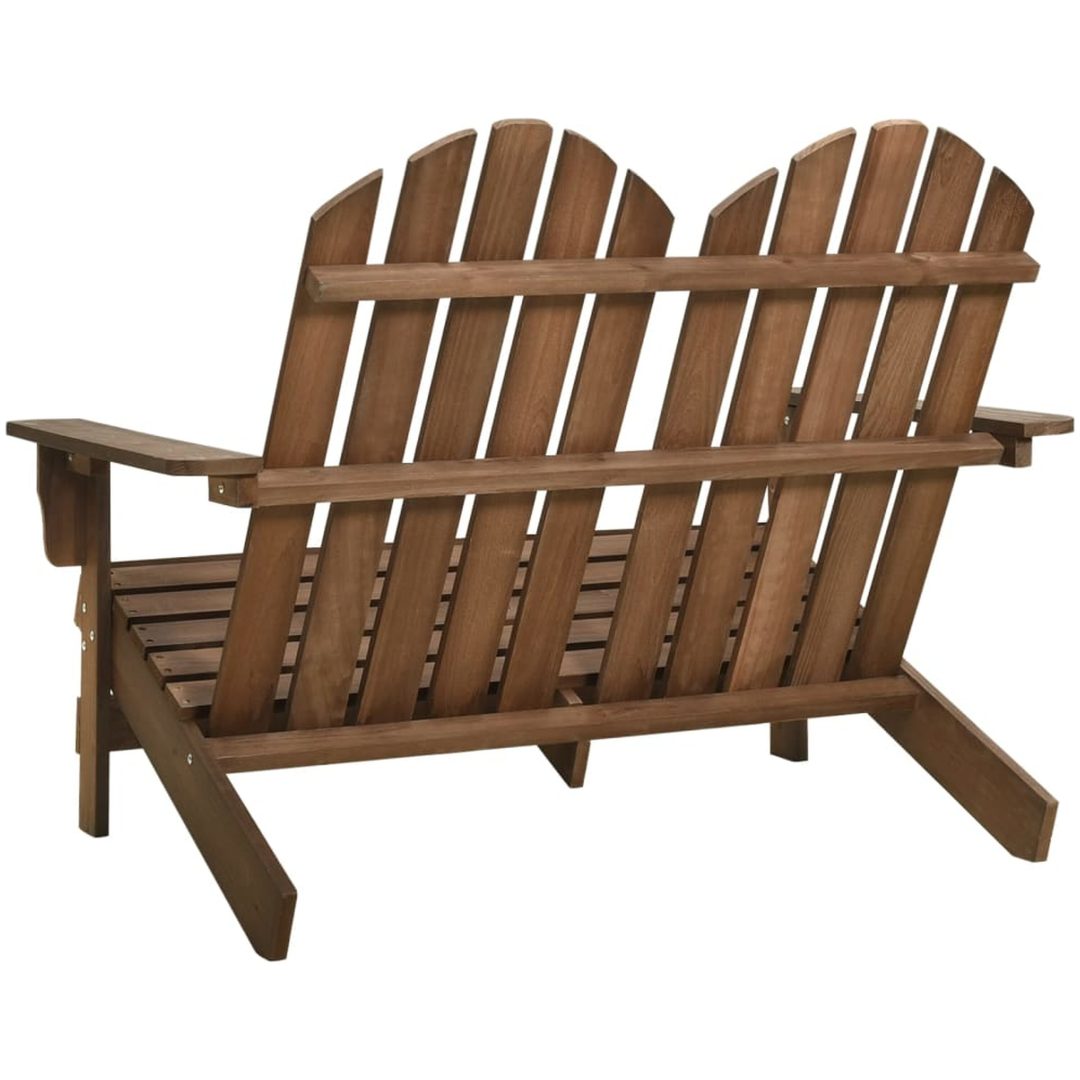 Adirondackstol 2-sits massivt granträ brun vidaXL – bild 4